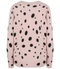 Krótki sweter w kropki i cyrkonie LIZA (Różowy) Krótki sweter w kropki i cyrkonie LIZA (Różowy)