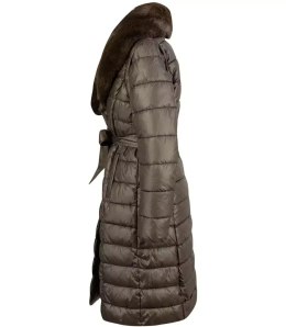 Pikowana kurtka płaszcz bezrękawnik 4W1 FUTRO (Brązowy)