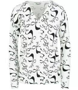 Sweter w kokardki z cyrkoniami Elegancki WIKTORIA (Biały)