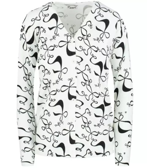 Sweter w kokardki z cyrkoniami Elegancki WIKTORIA (Biały) Sweter w kokardki z cyrkoniami Elegancki WIKTORIA (Biały)