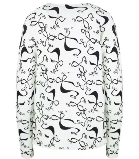Sweter w kokardki z cyrkoniami Elegancki WIKTORIA (Biały) Sweter w kokardki z cyrkoniami Elegancki WIKTORIA (Biały)