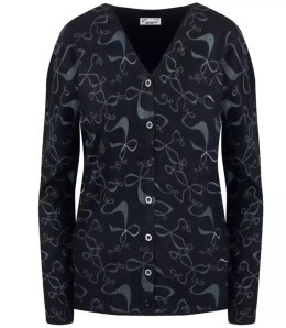 Sweter w kokardki z cyrkoniami Elegancki WIKTORIA (Czarny)