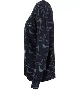 Sweter w kokardki z cyrkoniami Elegancki WIKTORIA (Czarny)