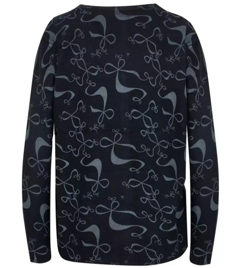 Sweter w kokardki z cyrkoniami Elegancki WIKTORIA (Czarny) Sweter w kokardki z cyrkoniami Elegancki WIKTORIA (Czarny)