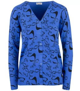 Sweter w kokardki z cyrkoniami Elegancki WIKTORIA (Niebieski)