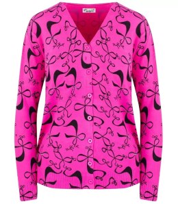 Sweter w kokardki z cyrkoniami Elegancki WIKTORIA (Różowy)