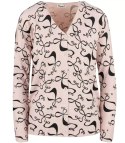 Sweter w kokardki z cyrkoniami Elegancki WIKTORIA (Różowy)