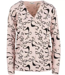 Sweter w kokardki z cyrkoniami Elegancki WIKTORIA (Różowy)