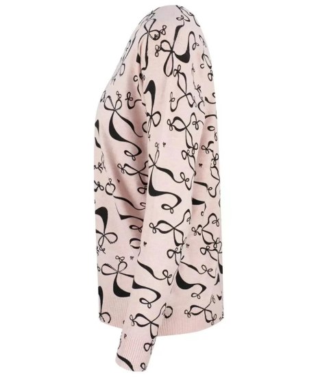 Sweter w kokardki z cyrkoniami Elegancki WIKTORIA (Różowy) Sweter w kokardki z cyrkoniami Elegancki WIKTORIA (Różowy)