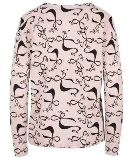 Sweter w kokardki z cyrkoniami Elegancki WIKTORIA (Różowy) Sweter w kokardki z cyrkoniami Elegancki WIKTORIA (Różowy)