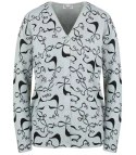 Sweter w kokardki z cyrkoniami Elegancki WIKTORIA (Szary)