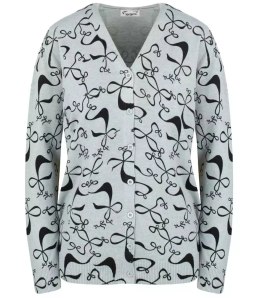 Sweter w kokardki z cyrkoniami Elegancki WIKTORIA (Szary)