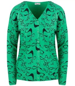 Sweter w kokardki z cyrkoniami Elegancki WIKTORIA (Zielony)