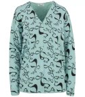 Sweter w kokardki z cyrkoniami Elegancki WIKTORIA (Zielony) Sweter w kokardki z cyrkoniami Elegancki WIKTORIA (Zielony)