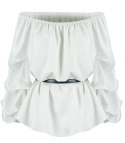 Bluzka hiszpanka z ozdobnym bufiastym rękawem Elegancka KAJA (Biały) Bluzka hiszpanka z ozdobnym bufiastym rękawem Elegancka KAJA (Biały)