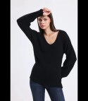 Ciepły damski sweter modny luźny MATYLDA (Czarny) Ciepły damski sweter modny luźny MATYLDA (Czarny)
