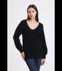 Ciepły damski sweter modny luźny MATYLDA (Czarny) Ciepły damski sweter modny luźny MATYLDA (Czarny)