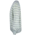 Ciepły damski sweter modny w paski ANNA (Szary || Beżowy) Ciepły damski sweter modny w paski ANNA (Szary || Beżowy)
