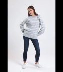 Ciepły damski sweter modny w paski ANNA (Szary) Ciepły damski sweter modny w paski ANNA (Szary)