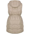Damski bezrękawnik kamizelka plus size z kratką STELLA (Beżowy) Damski bezrękawnik kamizelka plus size z kratką STELLA (Beżowy)