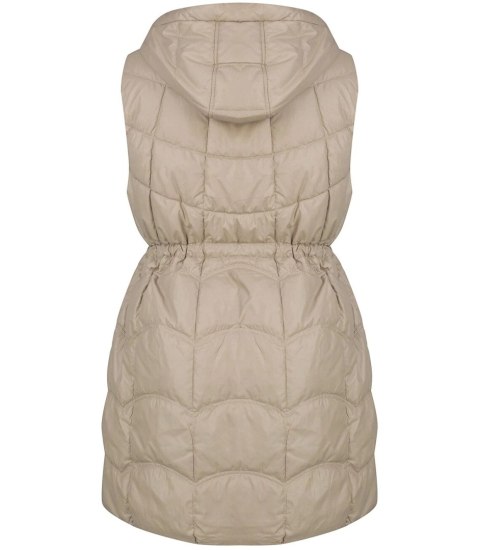 Damski bezrękawnik kamizelka plus size z kratką STELLA (Beżowy) Damski bezrękawnik kamizelka plus size z kratką STELLA (Beżowy)