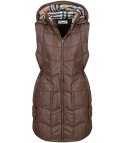 Damski bezrękawnik kamizelka plus size z kratką STELLA (Brązowy) Damski bezrękawnik kamizelka plus size z kratką STELLA (Brązowy)