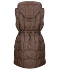 Damski bezrękawnik kamizelka plus size z kratką STELLA (Brązowy) Damski bezrękawnik kamizelka plus size z kratką STELLA (Brązowy)