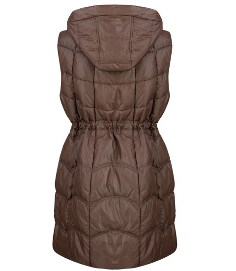 Damski bezrękawnik kamizelka plus size z kratką STELLA (Brązowy) Damski bezrękawnik kamizelka plus size z kratką STELLA (Brązowy)