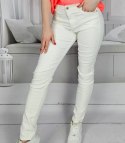Damskie spodnie PUSH-UP woskowane skinny fit Eleganckie ADELA (Biały) Damskie spodnie PUSH-UP woskowane skinny fit Eleganckie ADELA (Biały)
