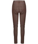 Damskie spodnie PUSH-UP woskowane skinny fit Eleganckie ADELA (Brązowy) Damskie spodnie PUSH-UP woskowane skinny fit Eleganckie ADELA (Brązowy)