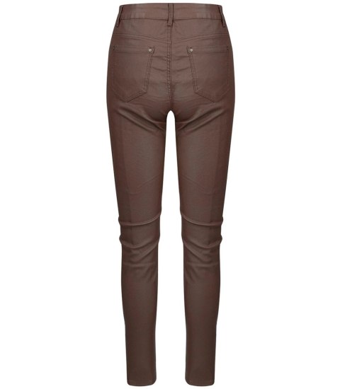 Damskie spodnie PUSH-UP woskowane skinny fit Eleganckie ADELA (Brązowy) Damskie spodnie PUSH-UP woskowane skinny fit Eleganckie ADELA (Brązowy)