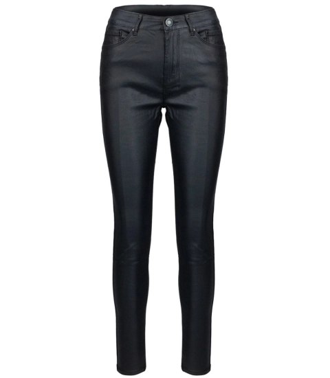 Damskie spodnie PUSH-UP woskowane skinny fit Eleganckie ADELA (Czarny) Damskie spodnie PUSH-UP woskowane skinny fit Eleganckie ADELA (Czarny)