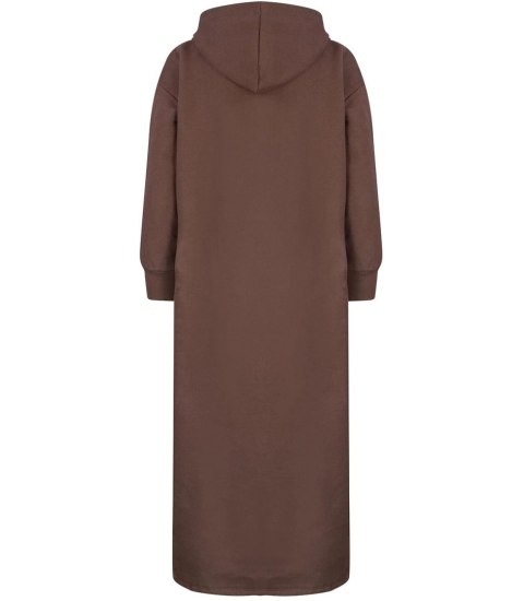 Długa bluza sukienka dresowa ciepła AGATA (Brązowy)