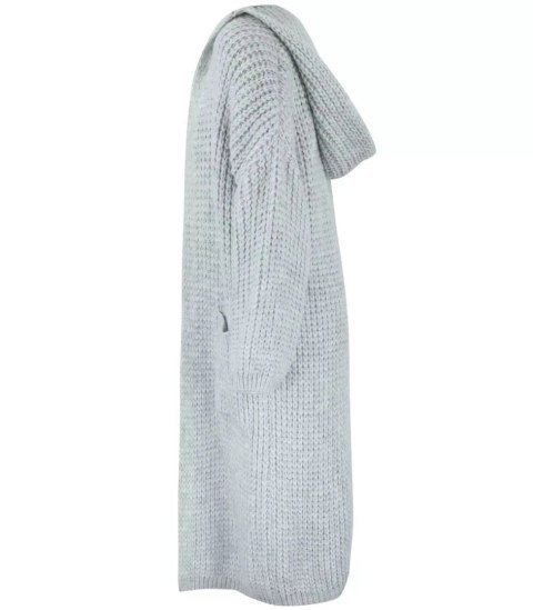 Długi ciepły kardigan sweter gruby splot VALERIA (Szary) Długi ciepły kardigan sweter gruby splot VALERIA (Szary)