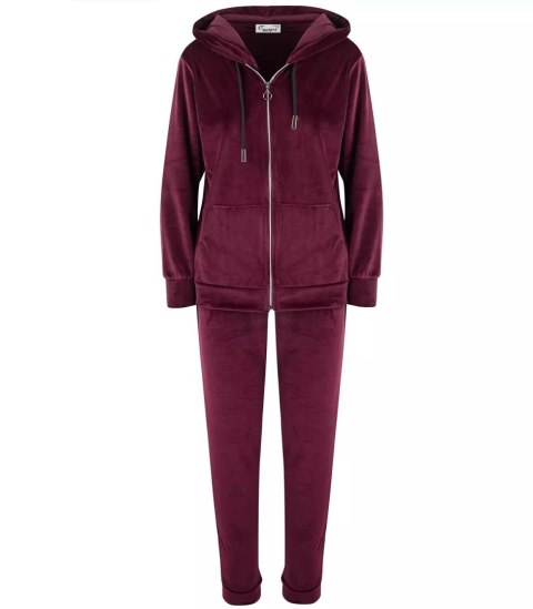 Dres spodnie bluza komplet welurowy MARTA (Bordowy) Dres spodnie bluza komplet welurowy MARTA (Bordowy)