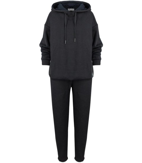 Dres sportowy bawełniany gładki oversize MARGARET (Czarny)
