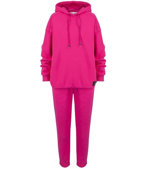 Dres sportowy bawełniany gładki oversize MARGARET (Różowy) Dres sportowy bawełniany gładki oversize MARGARET (Różowy)