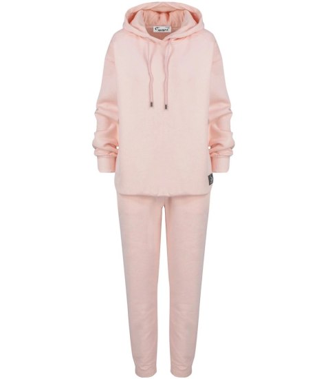 Dres sportowy bawełniany gładki oversize MARGARET (Różowy) Dres sportowy bawełniany gładki oversize MARGARET (Różowy)