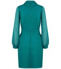 Elegancka sukienka o kroju marynarki Pasek w talii Złote guziki ARIEL (Zielony) Elegancka sukienka o kroju marynarki Pasek w talii Złote guziki ARIEL (Zielony)