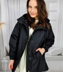 Krótka przeciwdeszczowa kurtka przejściowa oversize ELENA (Czarny) Krótka przeciwdeszczowa kurtka przejściowa oversize ELENA (Czarny)