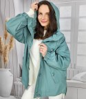 Krótka przeciwdeszczowa kurtka przejściowa oversize ELENA (Zielony) Krótka przeciwdeszczowa kurtka przejściowa oversize ELENA (Zielony)