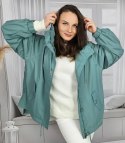 Krótka przeciwdeszczowa kurtka przejściowa oversize ELENA (Zielony) Krótka przeciwdeszczowa kurtka przejściowa oversize ELENA (Zielony)
