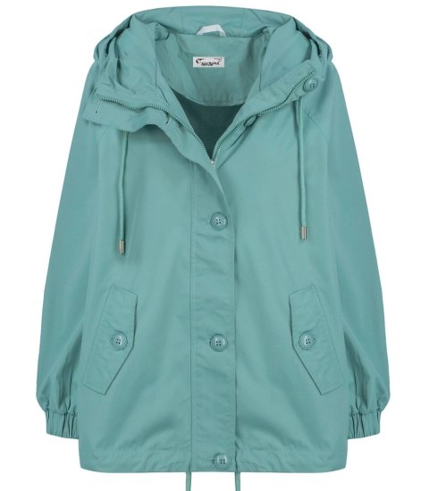 Krótka przeciwdeszczowa kurtka przejściowa oversize ELENA (Zielony) Krótka przeciwdeszczowa kurtka przejściowa oversize ELENA (Zielony)