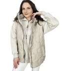 Krótki damski bezrękawnik kamizelka PLUS SIZE LILY (Beżowy) Krótki damski bezrękawnik kamizelka PLUS SIZE LILY (Beżowy)