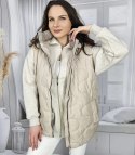 Krótki damski bezrękawnik kamizelka PLUS SIZE LILY (Beżowy) Krótki damski bezrękawnik kamizelka PLUS SIZE LILY (Beżowy)