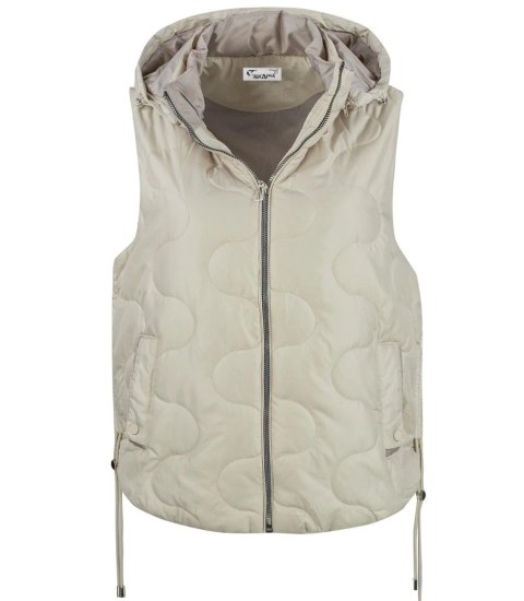 Krótki damski bezrękawnik kamizelka PLUS SIZE LILY (Beżowy) Krótki damski bezrękawnik kamizelka PLUS SIZE LILY (Beżowy)