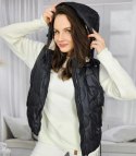 Krótki damski bezrękawnik kamizelka PLUS SIZE LILY (Czarny) Krótki damski bezrękawnik kamizelka PLUS SIZE LILY (Czarny)
