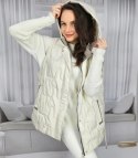 Krótki damski bezrękawnik kamizelka PLUS SIZE STELLA (Biały) Krótki damski bezrękawnik kamizelka PLUS SIZE STELLA (Biały)