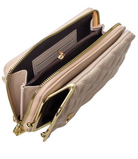 Mała mini torebka na telefon portfel kopertówka (Ecru)