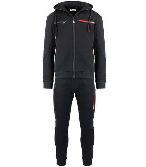 Męski zestaw dresowy dres rozinana bluza i spodnie (Czarny) Męski zestaw dresowy dres rozinana bluza i spodnie (Czarny)